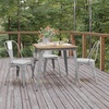 image:imageFlash Furniture Declan Commercial Outdoor Dining Table All Weather Poly Resin Top with Steel Base 315 Square BrownSilverBrown TopSilver Frame