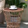 image:imageFlash Furniture Devon IndoorOutdoor Rattan Rope Table  Natural Finish Polyethylene Rattan  Black Finished Engineered Wood Top  Fade and Weather Resistant