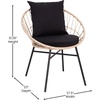 image:imageFlash Furniture Devon Set of 2 Modern Boho Rattan Rope Chairs WeatherResistant Tan Finish Rattan with Black Back and Seat Cushions  IndoorOutdoorTanBlack