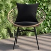 image:imageFlash Furniture Devon Set of 2 Modern Boho Rattan Rope Chairs WeatherResistant Tan Finish Rattan with Black Back and Seat Cushions  IndoorOutdoorTanBlack