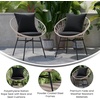 image:imageFlash Furniture Devon Set of 2 Modern Boho Rattan Rope Chairs WeatherResistant Tan Finish Rattan with Black Back and Seat Cushions  IndoorOutdoorTanBlack