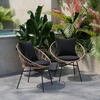 image:imageFlash Furniture Devon Set of 2 Modern Boho Rattan Rope Chairs WeatherResistant Tan Finish Rattan with Black Back and Seat Cushions  IndoorOutdoorTanBlack
