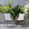 image:imageFlash Furniture Devon Set of 2 Modern Boho Rattan Rope Chairs WeatherResistant Tan Finish Rattan with Black Back and Seat Cushions  IndoorOutdoorTanLight Gray