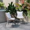 image:imageFlash Furniture Devon Set of 2 Modern Boho Rattan Rope Chairs WeatherResistant Tan Finish Rattan with Black Back and Seat Cushions  IndoorOutdoorTanLight Gray