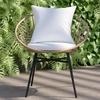 image:imageFlash Furniture Devon Set of 2 Modern Boho Rattan Rope Chairs WeatherResistant Tan Finish Rattan with Black Back and Seat Cushions  IndoorOutdoorTanLight Gray