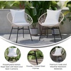 image:imageFlash Furniture Devon Set of 2 Modern Boho Rattan Rope Chairs WeatherResistant Tan Finish Rattan with Black Back and Seat Cushions  IndoorOutdoorTanLight Gray