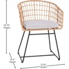 image:imageFlash Furniture Devon Set of 2 Patio Boho Club Chairs  Rope with Natural Finish PE Wicker Rattan  Light Gray Seat Cushions and Sled Base  IndoorOutdoor Use
