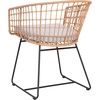 image:imageFlash Furniture Devon Set of 2 Patio Boho Club Chairs  Rope with Natural Finish PE Wicker Rattan  Light Gray Seat Cushions and Sled Base  IndoorOutdoor Use