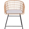 image:imageFlash Furniture Devon Set of 2 Patio Boho Club Chairs  Rope with Natural Finish PE Wicker Rattan  Light Gray Seat Cushions and Sled Base  IndoorOutdoor Use