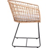 image:imageFlash Furniture Devon Set of 2 Patio Boho Club Chairs  Rope with Natural Finish PE Wicker Rattan  Light Gray Seat Cushions and Sled Base  IndoorOutdoor Use