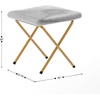 image:imageFlash Furniture Eleanor Double Saucer Chair with Folding Steel Frame Portable Oversized Saucer Chair for Dorm or Bedroom 56 Ivory Faux ShearlingSoft Gold FrameGray FabricSoft Gold Frame