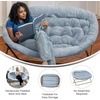 image:imageFlash Furniture Eleanor Double Saucer Chair with Folding Steel Frame Portable Oversized Saucer Chair for Dorm or Bedroom 56 Ivory Faux ShearlingSoft Gold FrameAqua Faux FurSoft Gold Frame