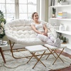 image:imageFlash Furniture Eleanor Double Saucer Chair with Folding Steel Frame Portable Oversized Saucer Chair for Dorm or Bedroom 56 Ivory Faux ShearlingSoft Gold FrameIvory Faux Shearling FabricSoft Gold Frame