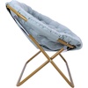 image:imageFlash Furniture Eleanor Double Saucer Chair with Folding Steel Frame Portable Oversized Saucer Chair for Dorm or Bedroom 56 Ivory Faux ShearlingSoft Gold FrameAqua FabricSoft Gold Frame