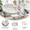 image:imageFlash Furniture Eleanor Double Saucer Chair with Folding Steel Frame Portable Oversized Saucer Chair for Dorm or Bedroom 56 Ivory Faux ShearlingSoft Gold FrameIvory Faux Shearling FabricSoft Gold Frame