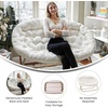 image:imageFlash Furniture Eleanor Double Saucer Chair with Folding Steel Frame Portable Oversized Saucer Chair for Dorm or Bedroom 56 Ivory Faux ShearlingSoft Gold FrameIvory Faux ShearlingSoft Gold Frame