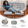 image:imageFlash Furniture Eleanor Double Saucer Chair with Folding Steel Frame Portable Oversized Saucer Chair for Dorm or Bedroom 56 Ivory Faux ShearlingSoft Gold FrameGray FabricSoft Gold Frame