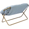 image:imageFlash Furniture Eleanor Double Saucer Chair with Folding Steel Frame Portable Oversized Saucer Chair for Dorm or Bedroom 56 Ivory Faux ShearlingSoft Gold FrameAqua Faux FurSoft Gold Frame