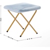 image:imageFlash Furniture Eleanor Double Saucer Chair with Folding Steel Frame Portable Oversized Saucer Chair for Dorm or Bedroom 56 Ivory Faux ShearlingSoft Gold FrameAqua FabricSoft Gold Frame