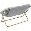 image:imageFlash Furniture Eleanor Double Saucer Chair with Folding Steel Frame Portable Oversized Saucer Chair for Dorm or Bedroom 56 Ivory Faux ShearlingSoft Gold FrameGray Faux FurSoft Gold Frame