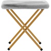 image:imageFlash Furniture Eleanor Double Saucer Chair with Folding Steel Frame Portable Oversized Saucer Chair for Dorm or Bedroom 56 Ivory Faux ShearlingSoft Gold FrameGray FabricSoft Gold Frame