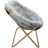 image:imageFlash Furniture Eleanor Double Saucer Chair with Folding Steel Frame Portable Oversized Saucer Chair for Dorm or Bedroom 56 Ivory Faux ShearlingSoft Gold FrameGray Faux FurSoft Gold Frame