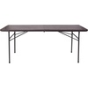 image:imageFlash Furniture Elijah 6Foot BiFold Brown Wood Grain Plastic Folding Table with Carrying Handle