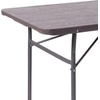 image:imageFlash Furniture Elijah 6Foot BiFold Brown Wood Grain Plastic Folding Table with Carrying Handle
