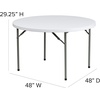 image:imageFlash Furniture Elon 2 Round AllOccasion Plastic Folding Event Table Folding Banquet Table for IndoorOutdoor Events White4 Foot