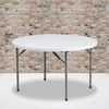 image:imageFlash Furniture Elon 2 Round AllOccasion Plastic Folding Event Table Folding Banquet Table for IndoorOutdoor Events White4 Foot