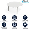 image:imageFlash Furniture Elon 2 Round AllOccasion Plastic Folding Event Table Folding Banquet Table for IndoorOutdoor Events White5 Foot