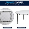 image:imageFlash Furniture Elon 2 Round AllOccasion Plastic Folding Event Table Folding Banquet Table for IndoorOutdoor Events White5 Foot