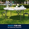 image:imageFlash Furniture Elon 2 Round AllOccasion Plastic Folding Event Table Folding Banquet Table for IndoorOutdoor Events White5 Foot