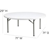 image:imageFlash Furniture Elon 2 Round AllOccasion Plastic Folding Event Table Folding Banquet Table for IndoorOutdoor Events White6 Foot