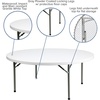 image:imageFlash Furniture Elon 2 Round AllOccasion Plastic Folding Event Table Folding Banquet Table for IndoorOutdoor Events White6 Foot