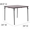 image:imageFlash Furniture Elon 285 Square AllOccasion Plastic Folding Event Table with Locking Legs Folding Banquet Table for IndoorOutdoor Events WhiteBrown