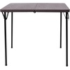 image:imageFlash Furniture Elon 285 Square AllOccasion Plastic Folding Event Table with Locking Legs Folding Banquet Table for IndoorOutdoor Events WhiteBrown