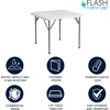 image:imageFlash Furniture Elon 285 Square AllOccasion Plastic Folding Event Table with Locking Legs Folding Banquet Table for IndoorOutdoor Events WhiteGranite White