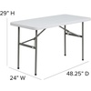 image:imageFlash Furniture Elon 4Foot Granite White Plastic Folding Table amp Hercules Series Plastic Folding Chairs for Parties and Weddings Stackable Commercia