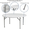 image:imageFlash Furniture Elon Commercial Grade 5Foot Round Granite White Plastic Folding TableWhite