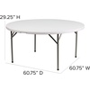 image:imageFlash Furniture Elon Commercial Grade 5Foot Round Granite White Plastic Folding TableWhite