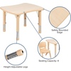 image:imageFlash Furniture Emmy 21875W x 26625L Rectangular Blue Plastic Height Adjustable Activity Table Set with 2 ChairsNatural