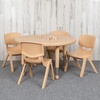 image:imageFlash Furniture Emmy 33 Round Natural Plastic Height Adjustable Activity Table Set with 4 ChairsNatural