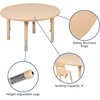image:imageFlash Furniture Emmy 33 Round Natural Plastic Height Adjustable Activity Table Set with 4 ChairsNatural