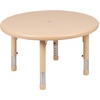 image:imageFlash Furniture Emmy 33 Round Natural Plastic Height Adjustable Activity Table Set with 4 ChairsNatural