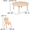 image:imageFlash Furniture Emmy 45 Round Green Plastic Height Adjustable Activity Table Set with 4 ChairsNatural