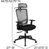 image:imageFlash Furniture Ergonomic Mesh Office Chair with SynchroTilt Pivot Adjustable Headrest Lumbar Support Coat Hanger and Adjustable Arms in GrayBlack