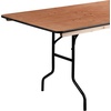 image:imageFlash Furniture Fielder 8 Rectangular AllOccasion Wood Folding Event Table Foldable Portable Banquet Table with Wooden Top NaturalBlack