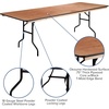 image:imageFlash Furniture Fielder 8 Rectangular AllOccasion Wood Folding Event Table Foldable Portable Banquet Table with Wooden Top NaturalBlack