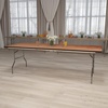 image:imageFlash Furniture Fielder 8 Rectangular AllOccasion Wood Folding Event Table Foldable Portable Banquet Table with Wooden Top NaturalBlack